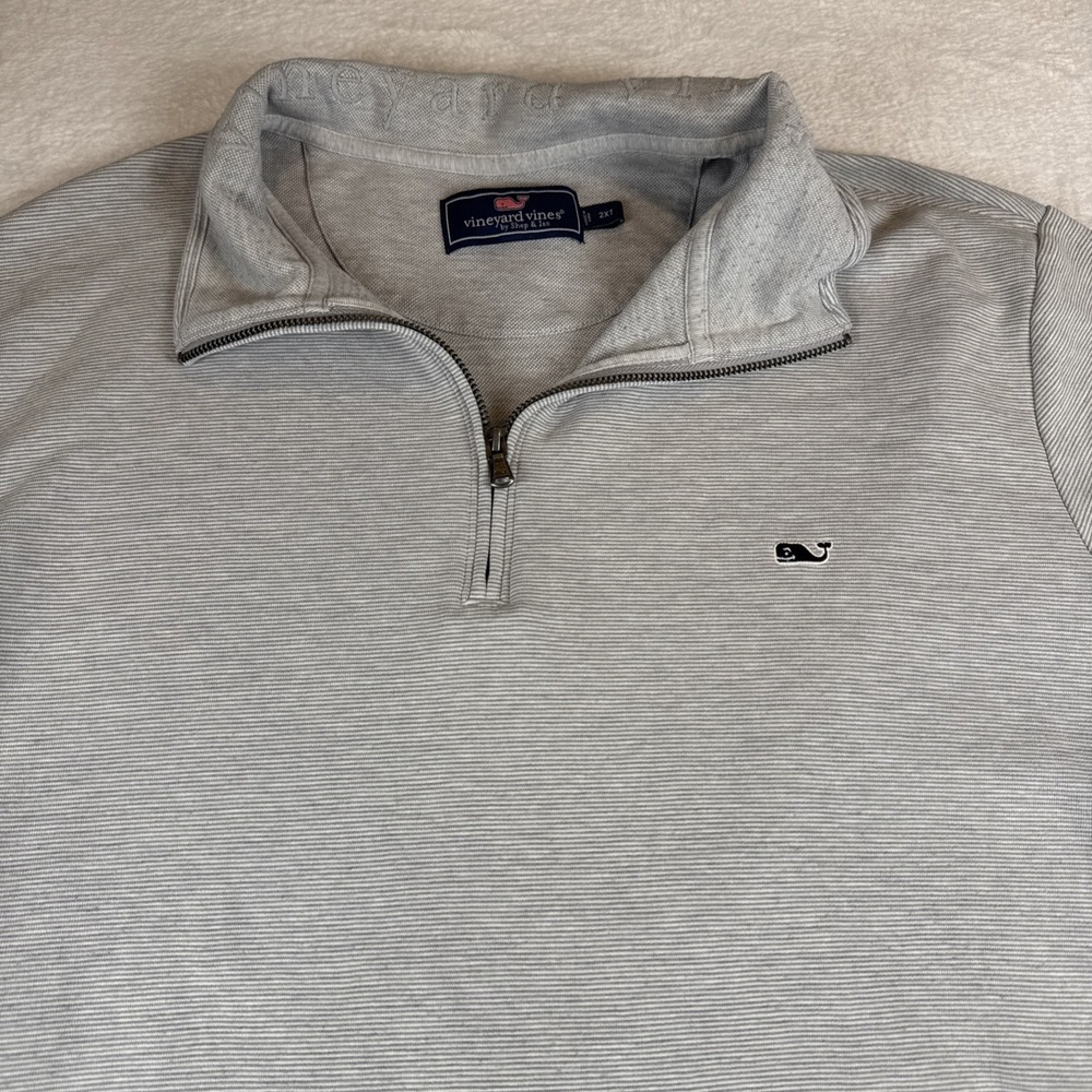 Vineyard Vines Sweater Men Size 2XT Saltwater Performance Pullover Golf Gray